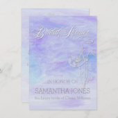 ブルースウォーターカラーブライダルシャワー 招待状 (正面/裏面)