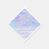 ブルースウォーターカラーポピー結婚ズのナプキン スタンダードカクテルナプキン (角)