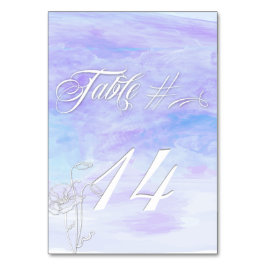 ブルースウォーターカラーポピー表カード テーブルナンバー