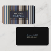 ブルースエレガントパタストライプのーン 名刺 (正面/裏面)