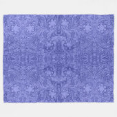 ブルースエードレザーフェイクルックフローラデザイン フリースブランケット (正面(横))