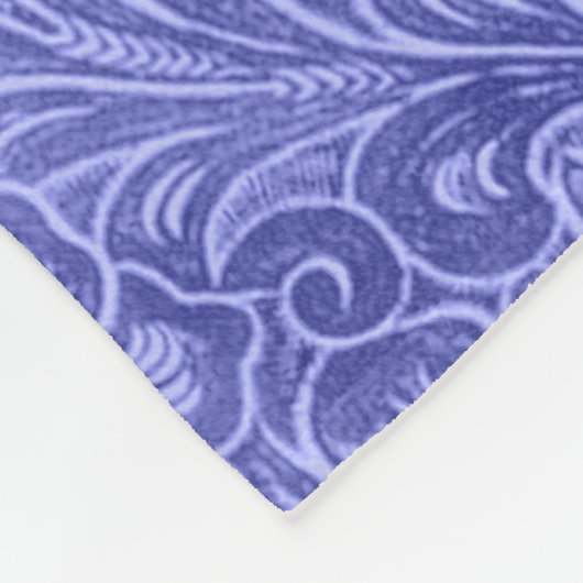 ブルースエードレザーフェイクルックフローラデザイン フリースブランケット (角)