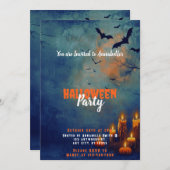 ブルースカイこうもりキャンドルカンプキンスハローウィンパーティ 招待状 (正面/裏面)