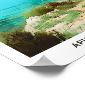 ブルースカイでプーリア湖イタリアのヴィンテージトラベル ポスター (角)