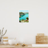 ブルースカイでプーリア湖イタリアのヴィンテージトラベル ポスター (キッチン)