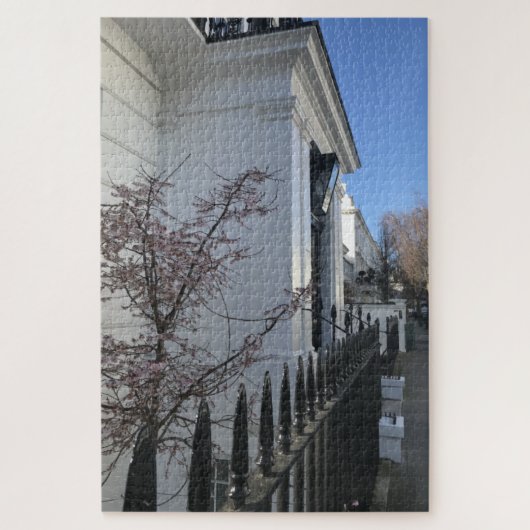 ブルースカイとさくらんぼの花々,チェルシー,ロンドンUK ジグソーパズル (縦)