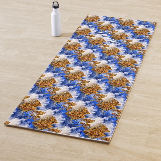 ブルースカイとクラウド抽象芸術アーパーソナライズされたト ヨガマット (インサイチュ)