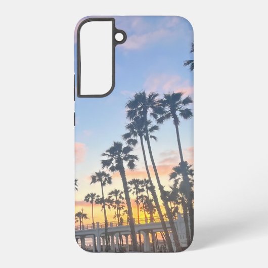 ブルースカイとピンクの雲オーシャンサイドカリフォルニア SAMSUNG GALAXYケース (裏面)