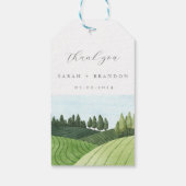 ブルースカイとフィールド結婚の感謝のギフトラベル ギフトタグ (裏面)