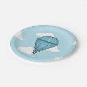 ブルースカイと雲ホットエアバルーン紙プレート ペーパープレート (アングル)