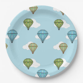 ブルースカイと雲ホットエアバルーン紙プレート ペーパープレート
