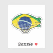 ブルースカイにブラジル国旗の吹き抜けカスタムバルーン シール (シート)