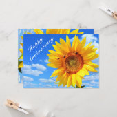 ブルースカイに登場するニバーサリーカードのひまわりとミツバチ カード (正面/裏面インサイチュ)