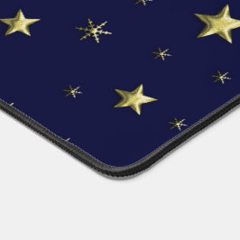 ブルースカイに輝くゴールデンクリスマススター デスクマット