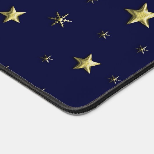 ブルースカイに輝くゴールデンクリスマススター デスクマット (コーナー)