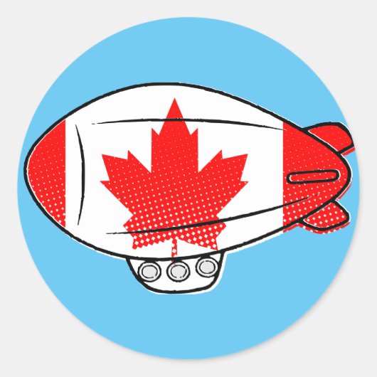 ブルースカイのカナダ国旗の吹き出しカスタム ラウンドシール (正面)