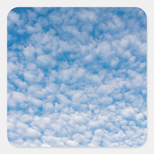 ブルースカイのバブルクラウド自然写真Mammatus スクエアシール