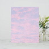 ブルースカイのピンクの雲の文房具紙 (スタンド正面)
