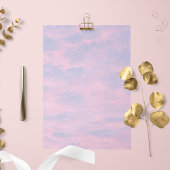 ブルースカイのピンクの雲の文房具紙