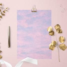 ブルースカイのピンクの雲の文房具紙