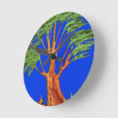 ブルースカイの下:アカシアツリーコレクション ラウンド壁時計 (傾斜)
