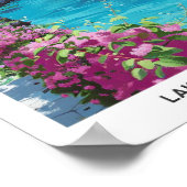 ブルースカイの湖ガルダのイタリアのヴィンテージ旅行 ポスター (角)