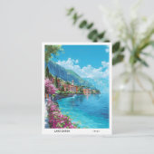 ブルースカイの湖ガルダのイタリアのヴィンテージ旅行 ポストカード (スタンド正面)