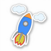 ブルースカイの漫画ロケットスケッチ シール (正面)