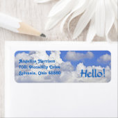 ブルースカイの白い雲ふわふわ差出人住所研究室 ラベル (インサイチュ)