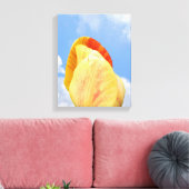 ブルースカイの黄色いチューリップ花 キャンバスプリント (インサイチュ (リビング))