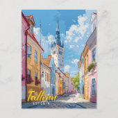 ブルースカイインタリンエストニアヴィンテージトラベル ポストカード (正面)