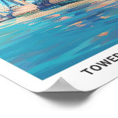 ブルースカイインタワーブリッジロンドンインイングランド旅行 ポスター (角)