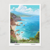 ブルースカイインレフカダギリシャヴィンテージトラベル ポストカード (正面)