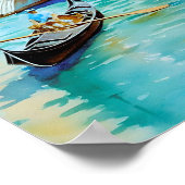 ブルースカイインヴェネツィアイタリアVintage Travel ポスター (角)