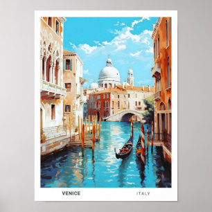 ブルースカイインヴェネツィアイタリアVintage Travel ポスター