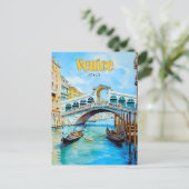 ブルースカイインヴェネツィアイタリアVintage Travel ポストカード (スタンド正面)