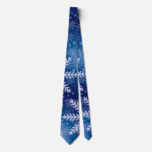 ブルースカイウィンターホリデータイのスノーフレーク ネクタイ (正面)