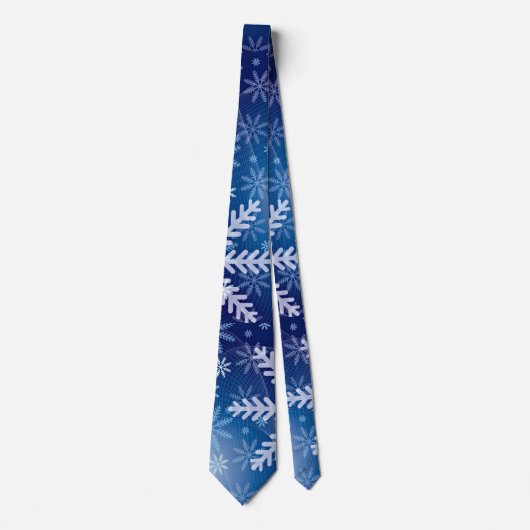 ブルースカイウィンターホリデータイのスノーフレーク ネクタイ (正面)