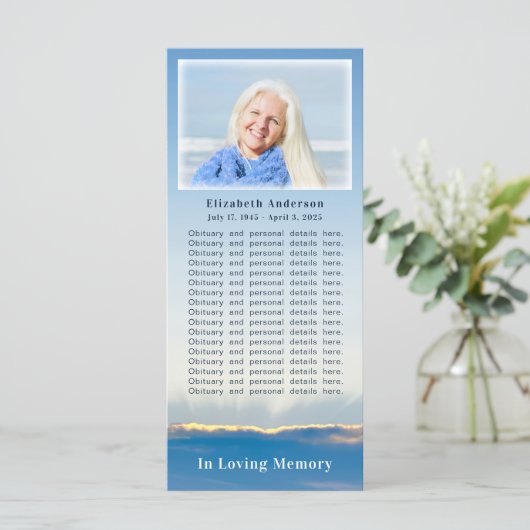 ブルースカイエレガントレイ葬儀の死亡写真カード カード (スタンド正面)