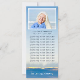 ブルースカイエレガントレイ葬儀の死亡写真カード カード