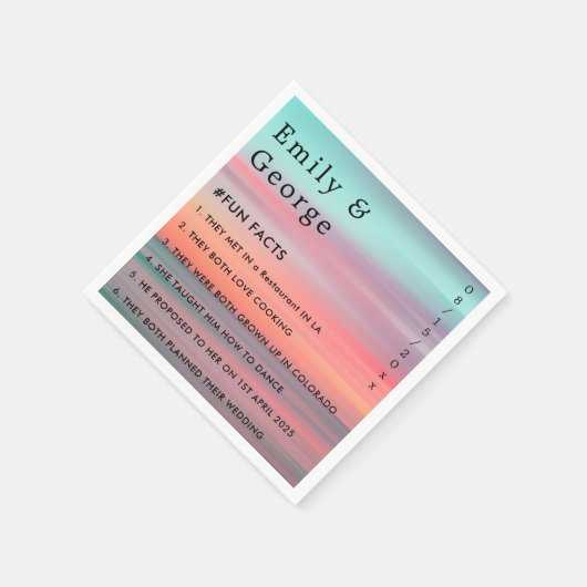 ブルースカイエレガントロマンティックサンセットビーチ結婚式 スタンダードカクテルナプキン (角)