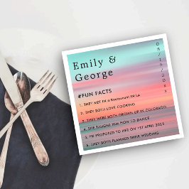 ブルースカイエレガントロマンティックサンセットビーチ結婚式 スタンダードカクテルナプキン