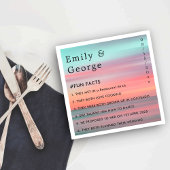 ブルースカイエレガントロマンティックサンセットビーチ結婚式 スタンダードカクテルナプキン