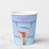 ブルースカイガールズバースデーパーティスクバスケットボールフープ 紙コップ (正面)