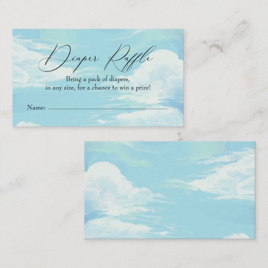 ブルースカイクラウドおむつラッフルインサートカード 名刺 (正面/裏面)