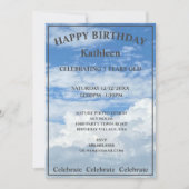 ブルースカイクラウドフォトハッピーバースデー招待状 招待状 (正面)