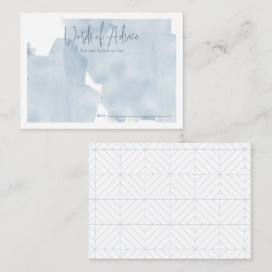 ブルースカイクラウド9ブライダルシャワーアドバイス エンクロージャーカード (正面/裏面)