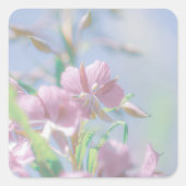 ブルースカイグリーン葉植物紫色の花 スクエアシール (正面)