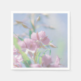 ブルースカイグリーン葉植物紫色の花 スタンダードカクテルナプキン