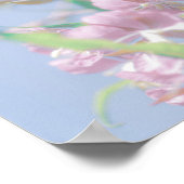 ブルースカイグリーン葉植物紫色の花 ポスター (角)